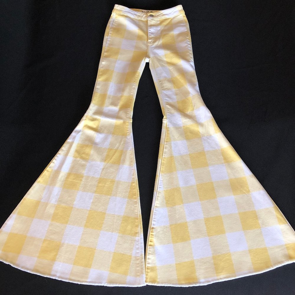 Free People Just Float On Printed Flare Jeans Sz 24 - Picture 4 of 14